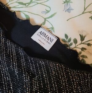 Armani Collezioni Black & Silver Sparkle Top